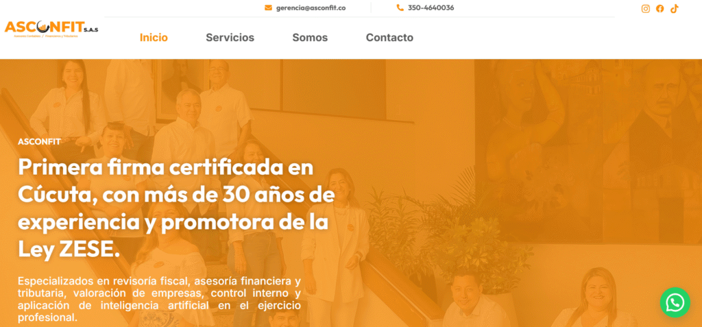 Sitio web de ASCONFIT desarrollado por Cerebiia