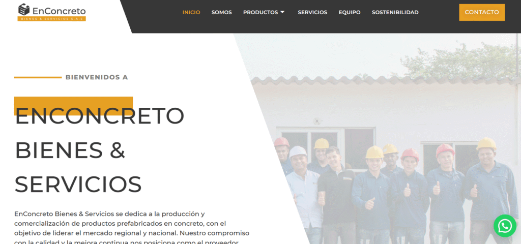 Sitio web de EnConcreto Bienes & Servicios